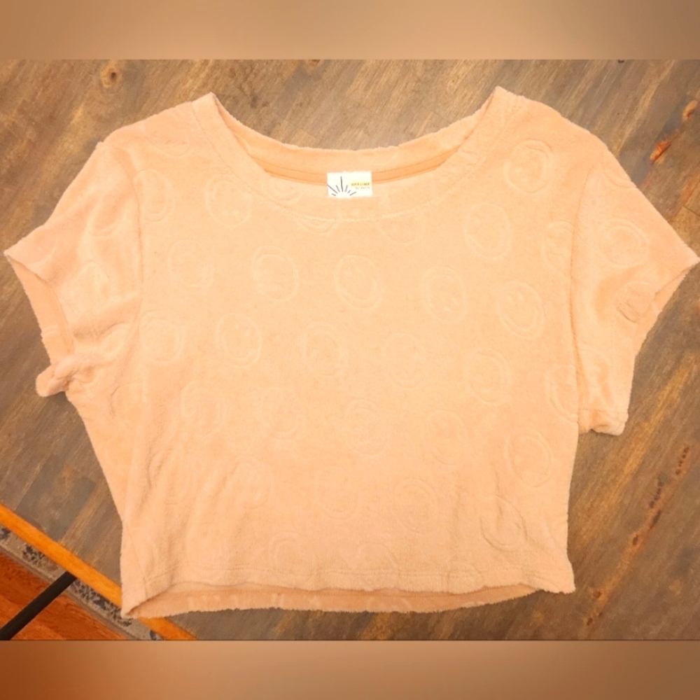 Aerie Crop Top -tan smiley